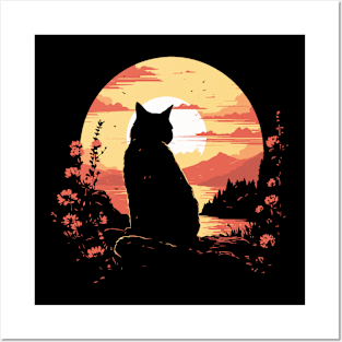 Cat Silhouette Posters and Art